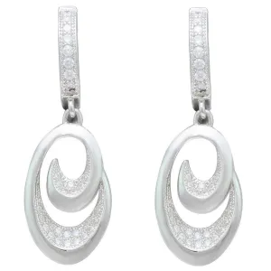 Oval Spiral CZ Earrings IJ15CSSER021