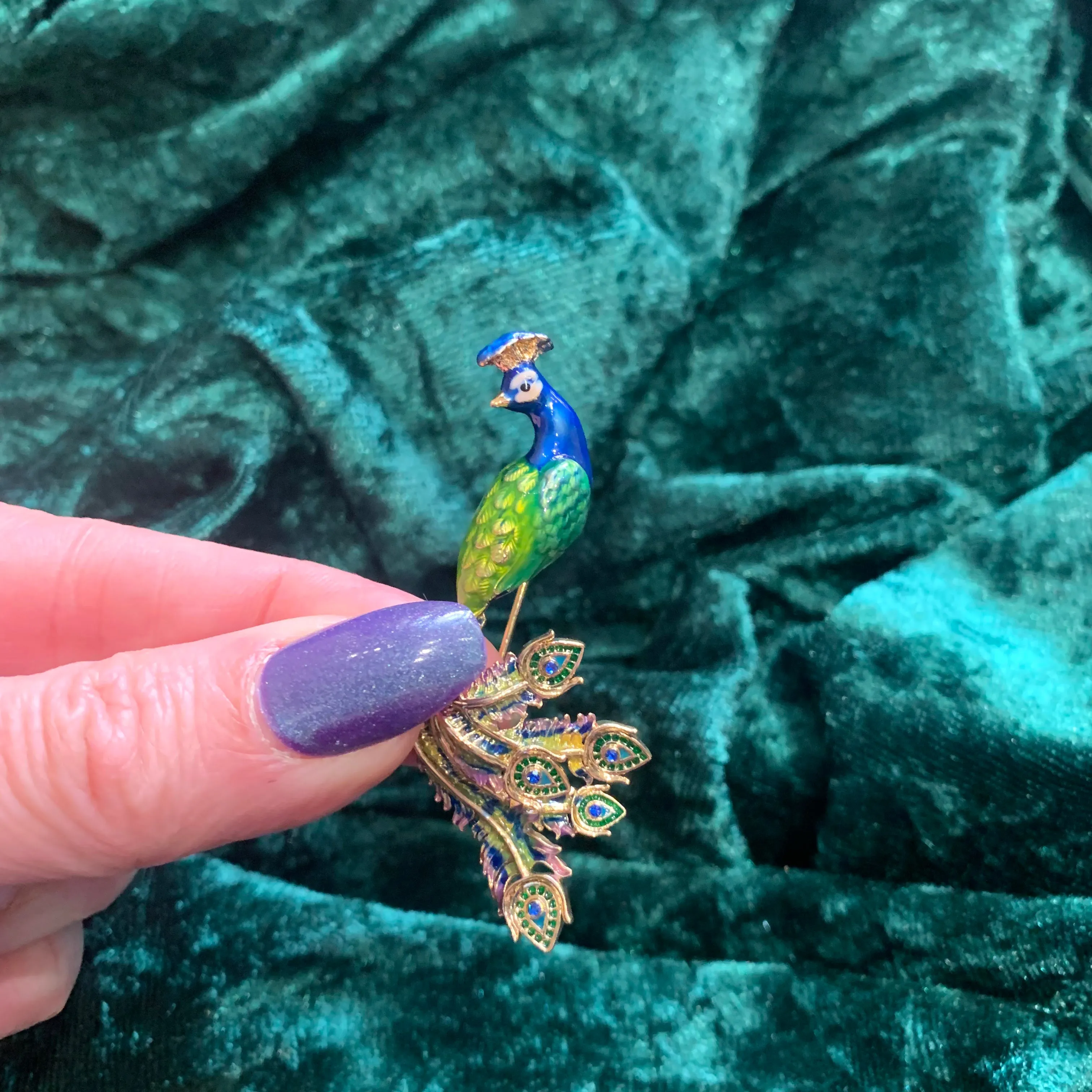 Peacock brooch by Bill Skinner