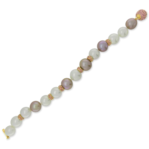 Pearl & Pink Sapphire Bracelet