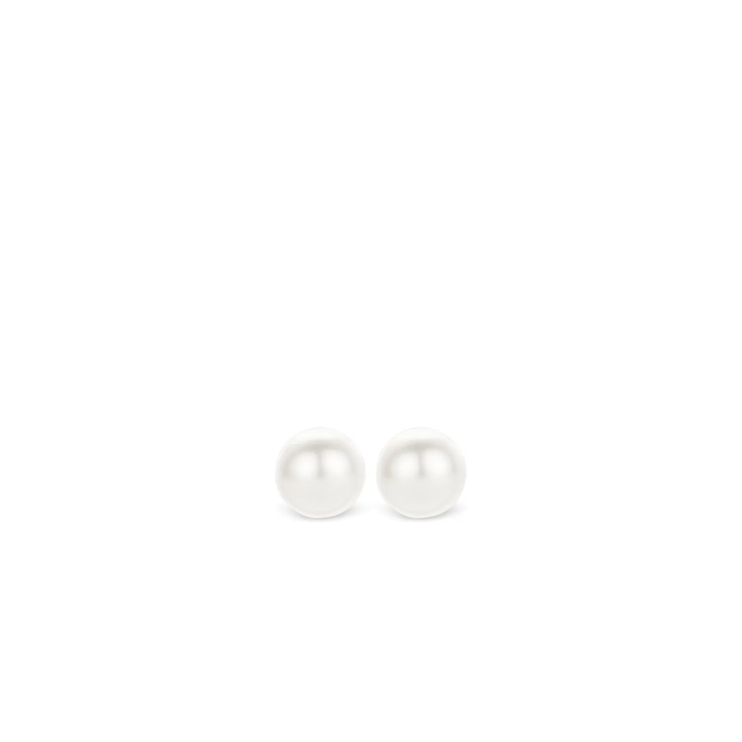 Pearl Stud Earrings - Silver - 7386PW