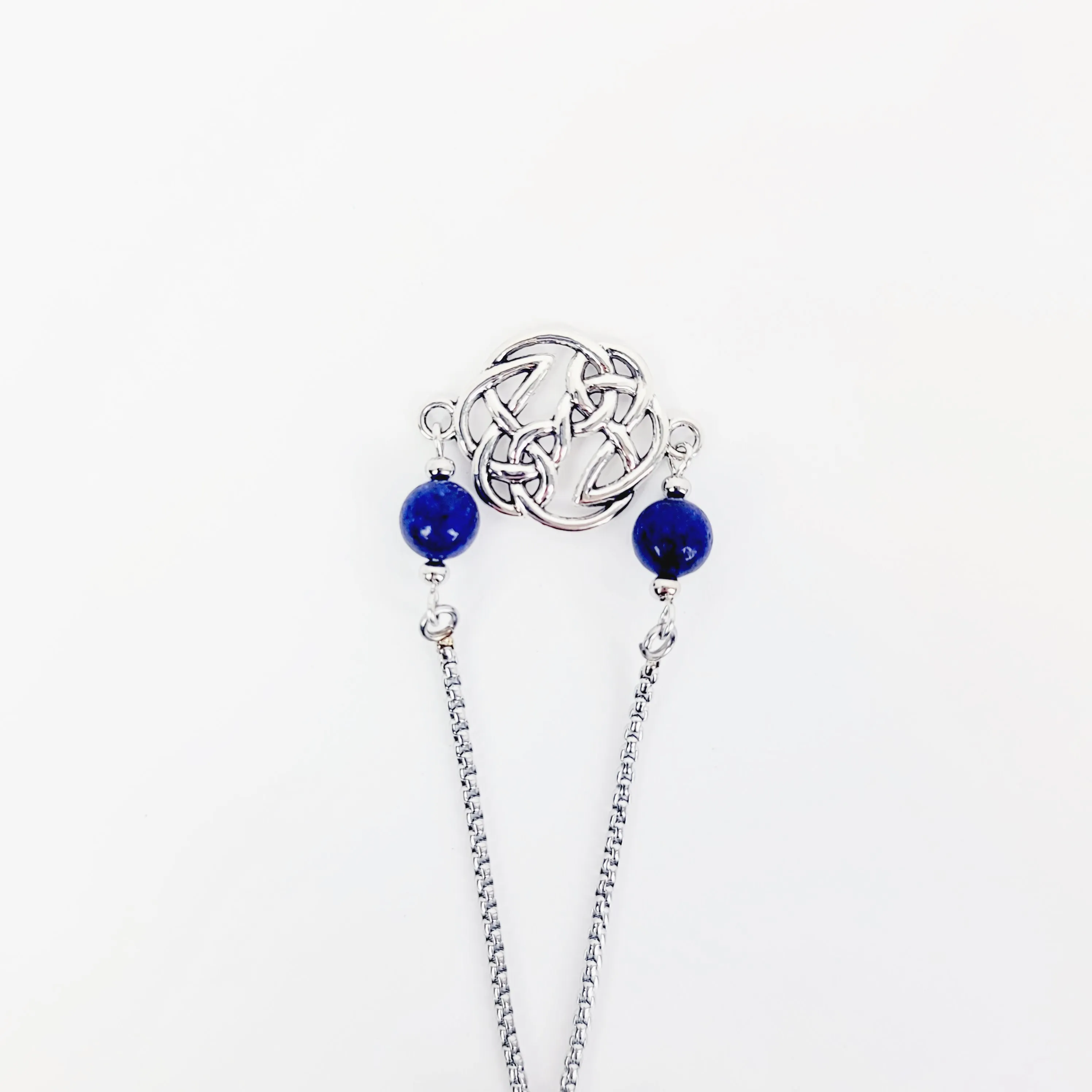 Penis Noose Chain Bracelet with Celtic Sheild Knot and Lapis Lazuli.