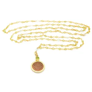 Peridot and Aquamarine Sri Yantra Necklace