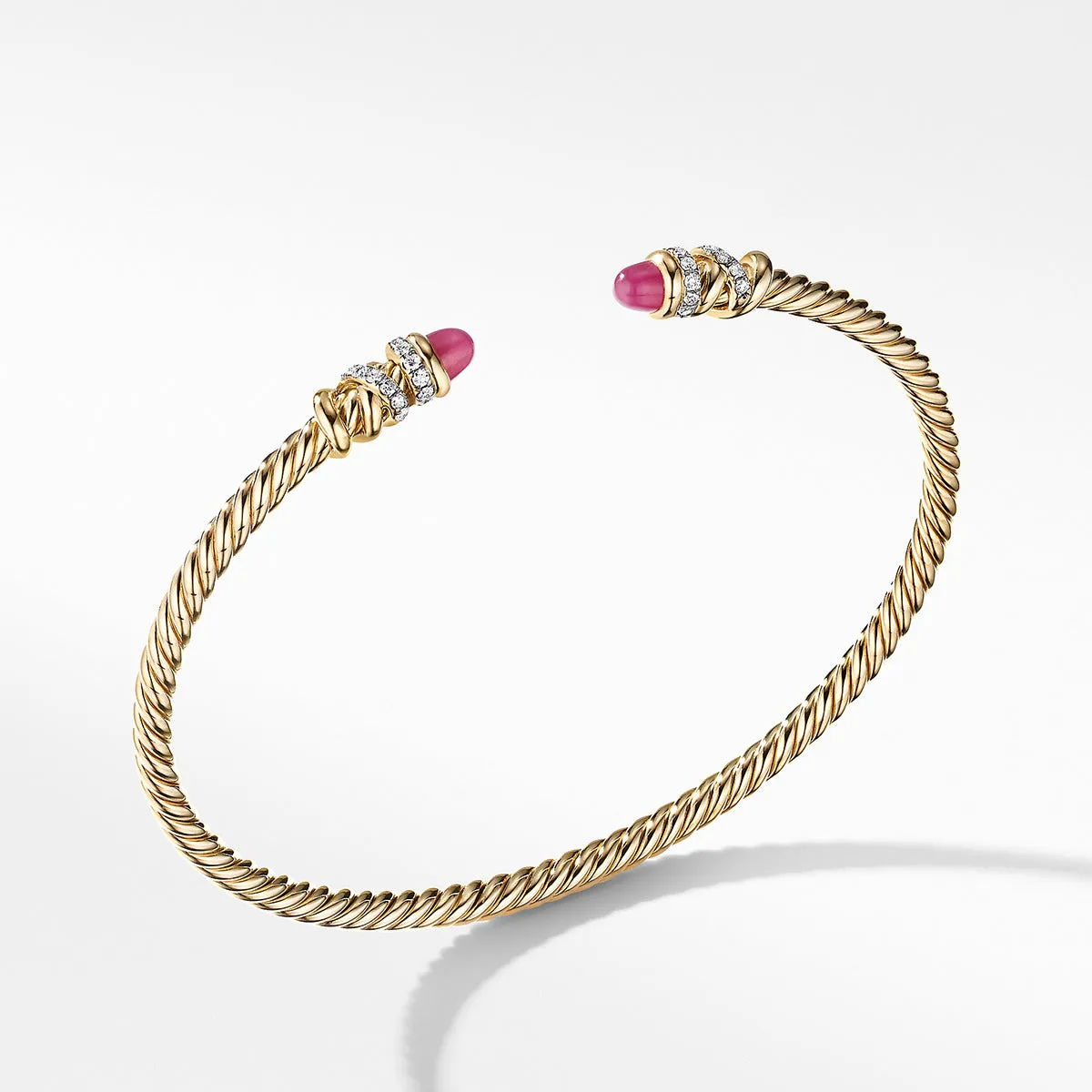 Petite Helena Open Bracelet in 18K Yellow Gold with Rubies and Diamonds