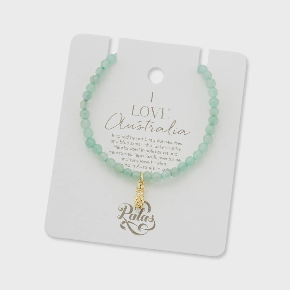 Pineapple charm aventurine bracelet