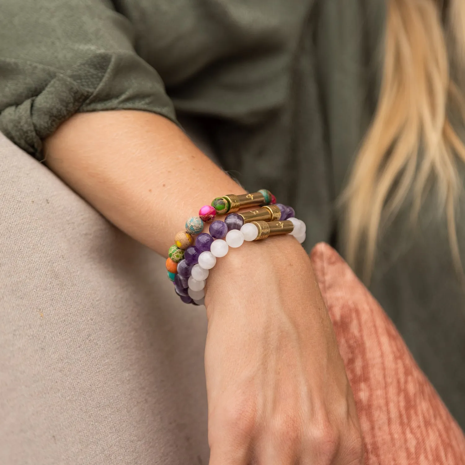 Polished Moonstone Intention Bracelet