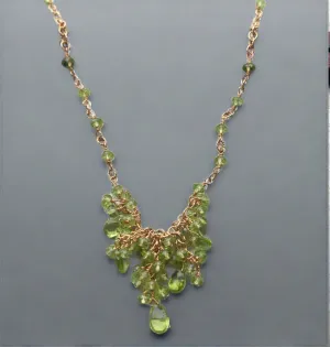 Pom Jewelry Necklace, Peridot in Gold Fill