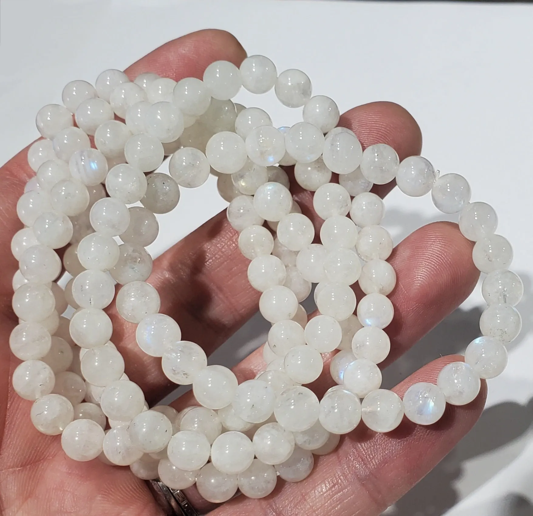 Rainbow Moonstone Beaded Bracelet