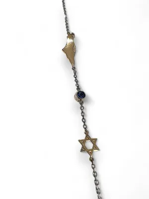 RD X PK star of david map of israel bracelet