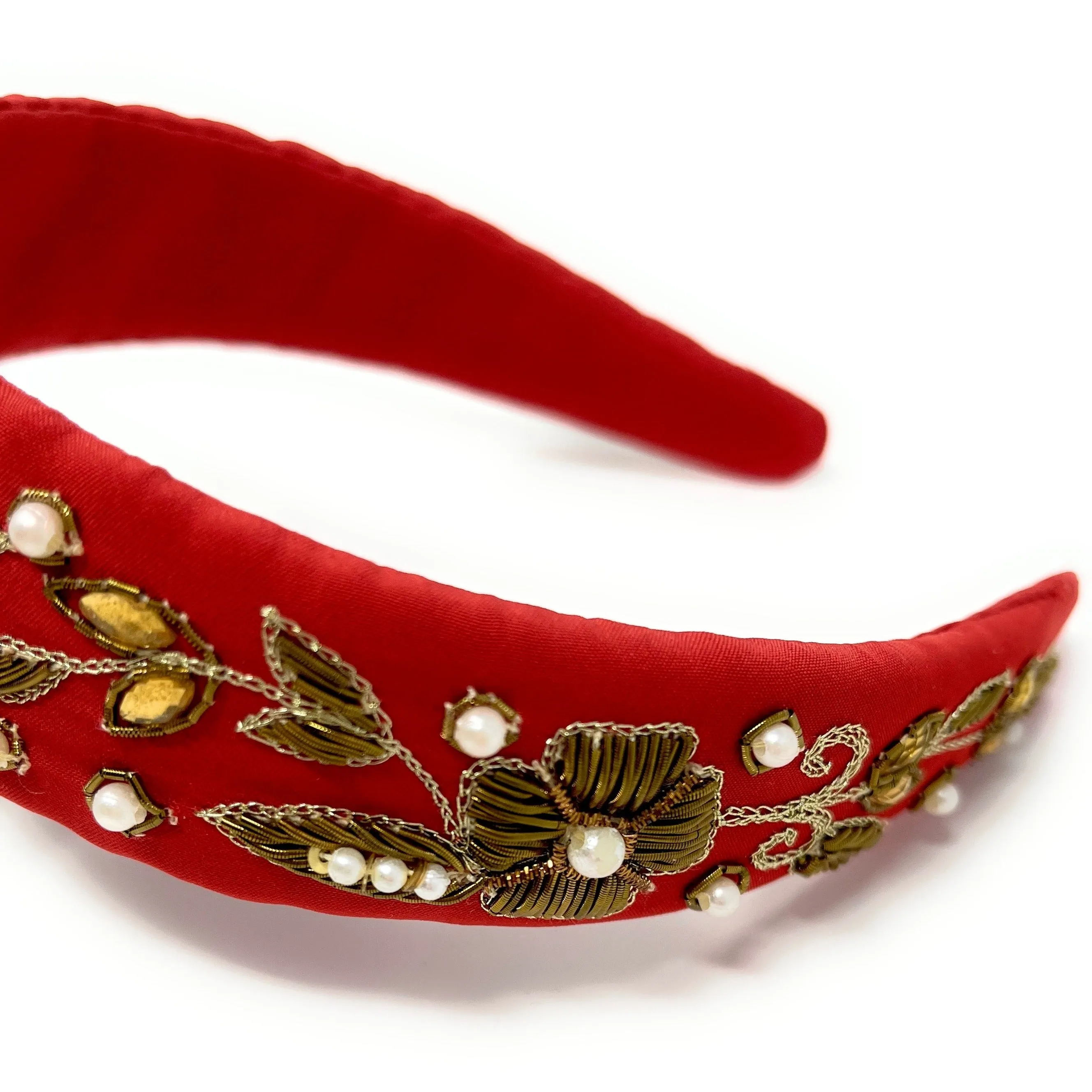 Red Gold Padded Headband