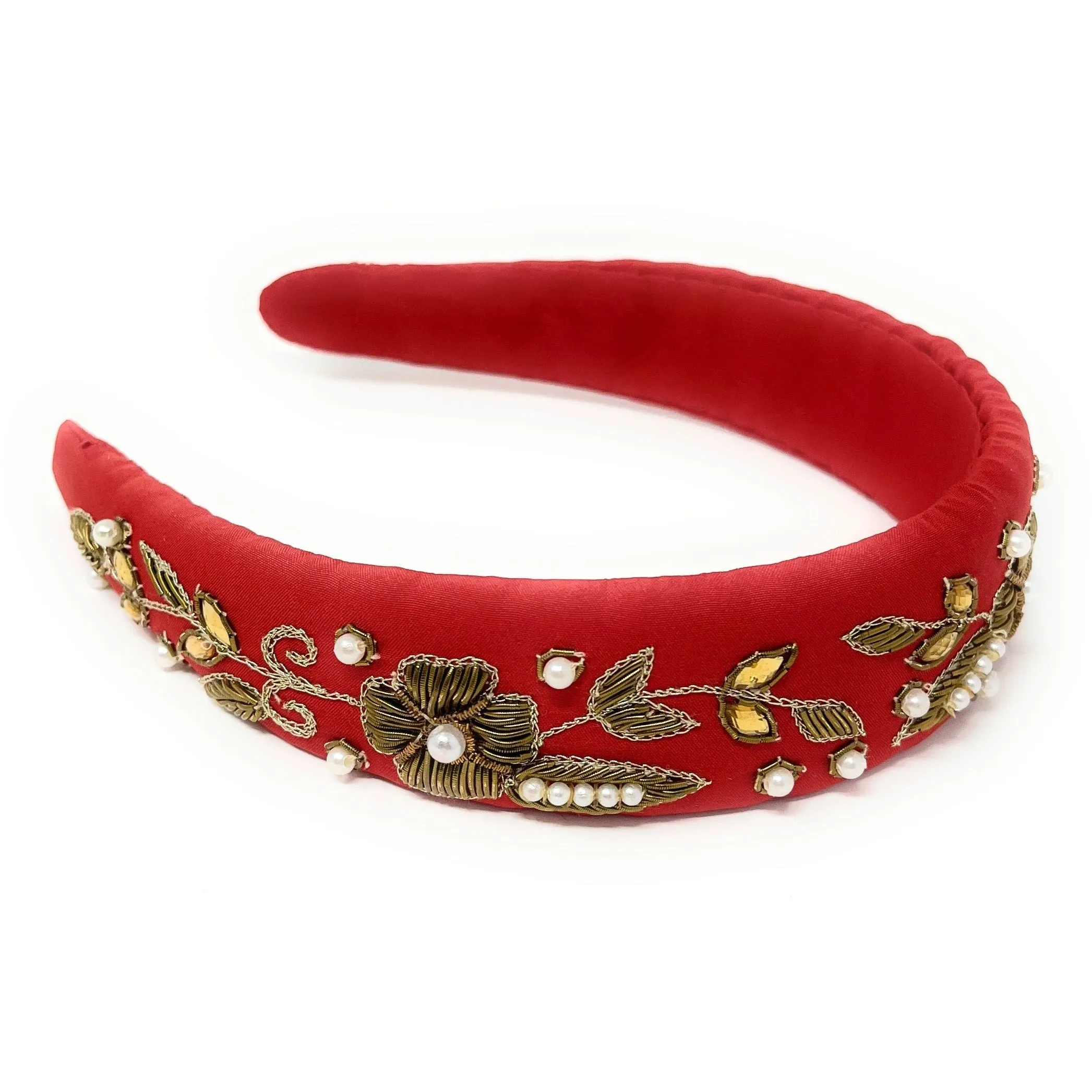Red Gold Padded Headband