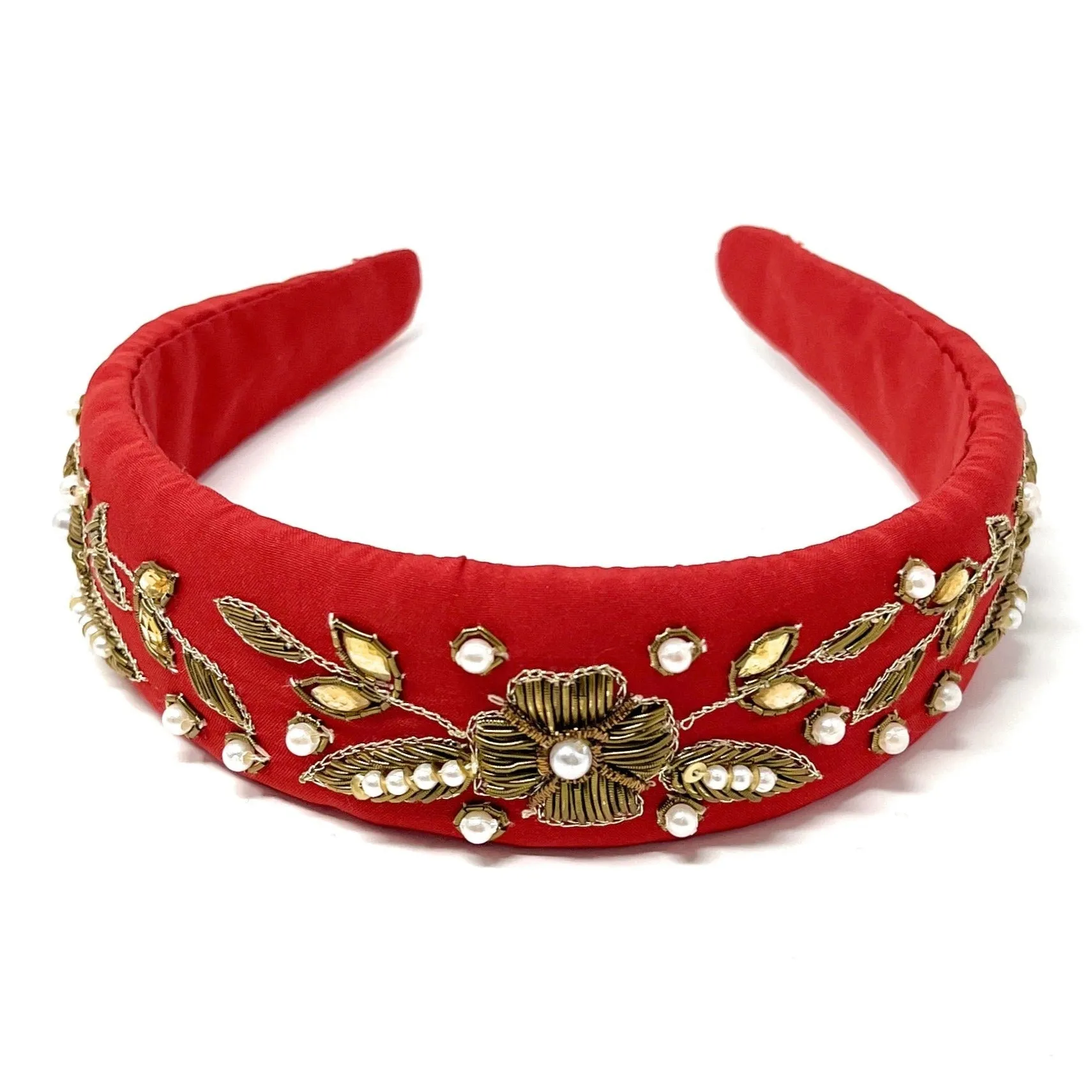 Red Gold Padded Headband