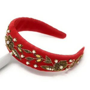 Red Gold Padded Headband