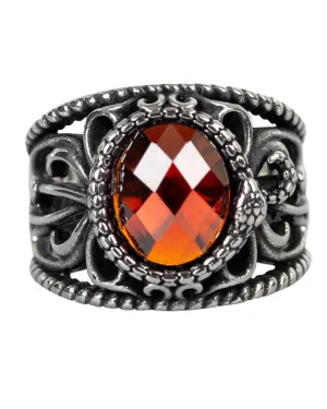 RED SNAKE STEEL RING