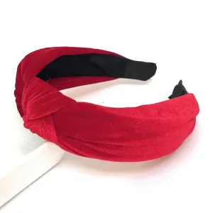 Red Velour Knot Headband