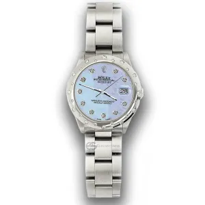 Rolex Datejust Midsize 31mm Domed 24 Diamonds Bezel/Purple MOP Dial Watch 78240 TFJ-142508779