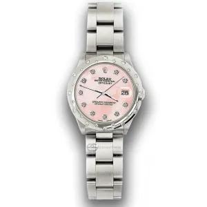 Rolex Datejust Midsize 31mm Domed 24 Diamonds Bezel/Royal Pink MOP Dial  TFJ-142508740