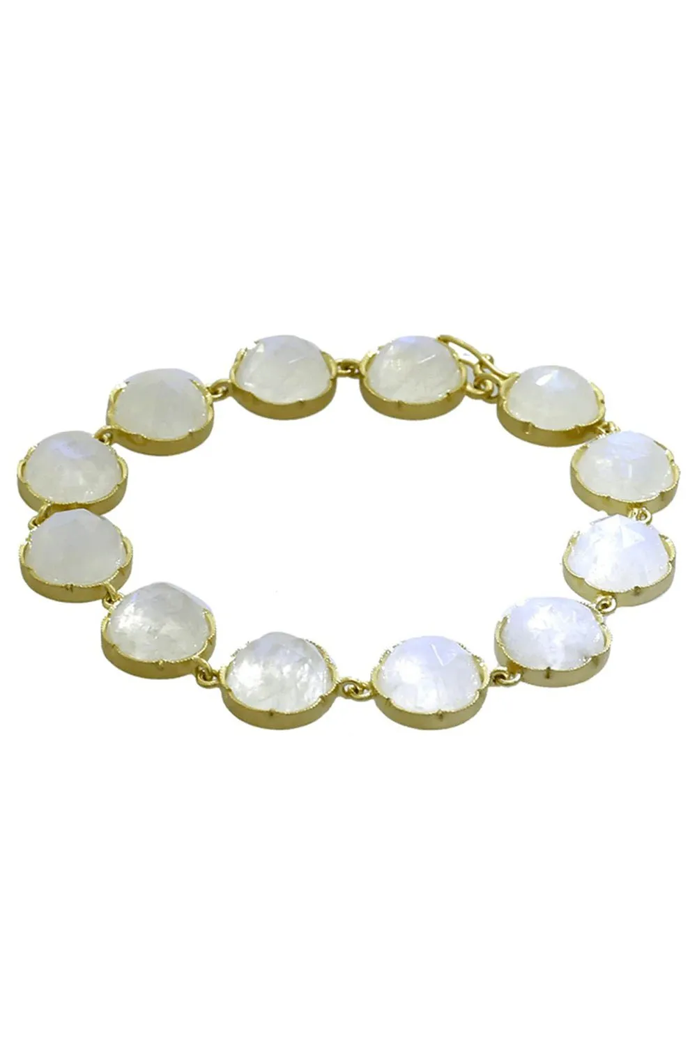 Rose Cut Rainbow Moonstone Bracelet