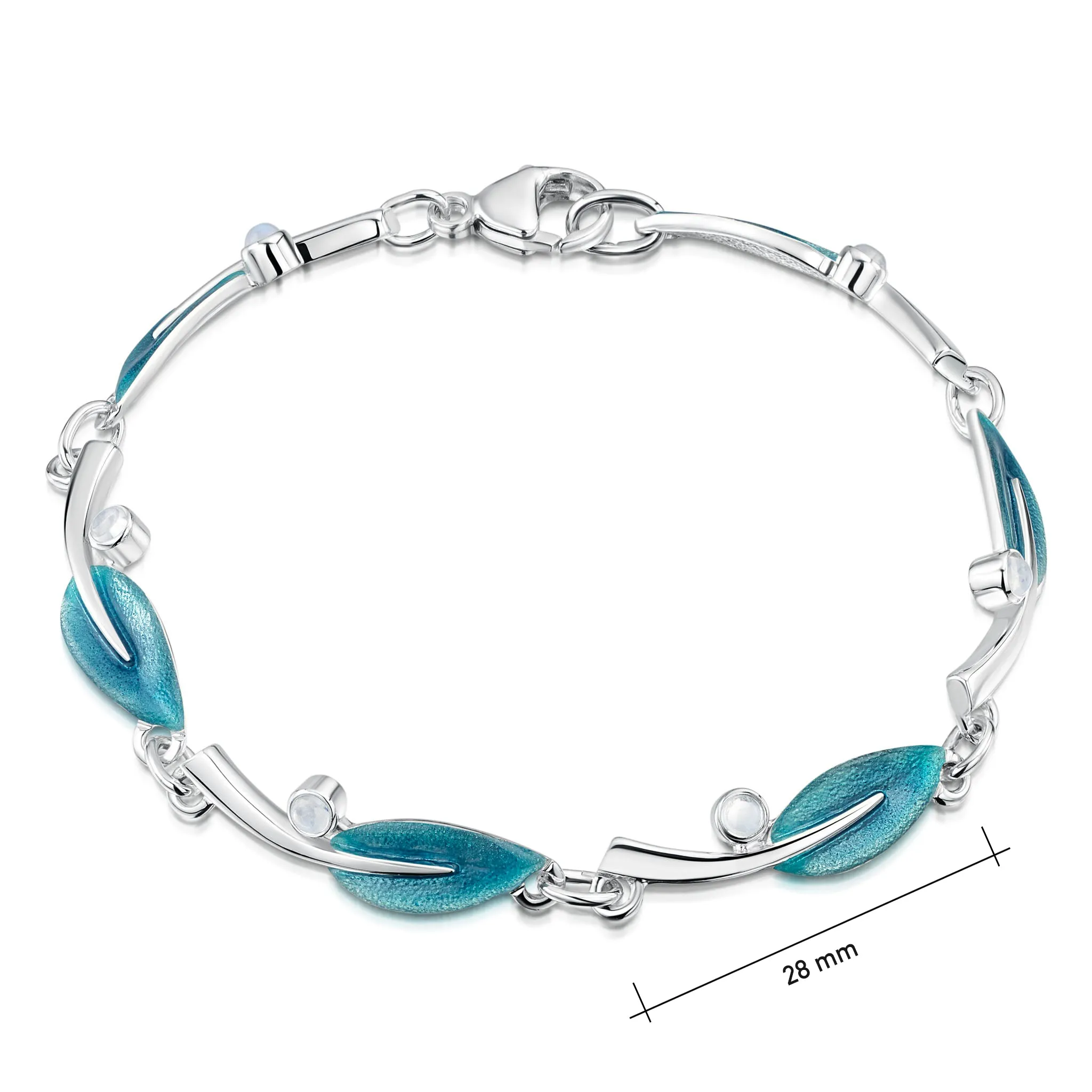 Rowan Moonstone Bracelet in Sage Enamel