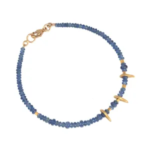 Sapphire and High Karat Gold Bracelet