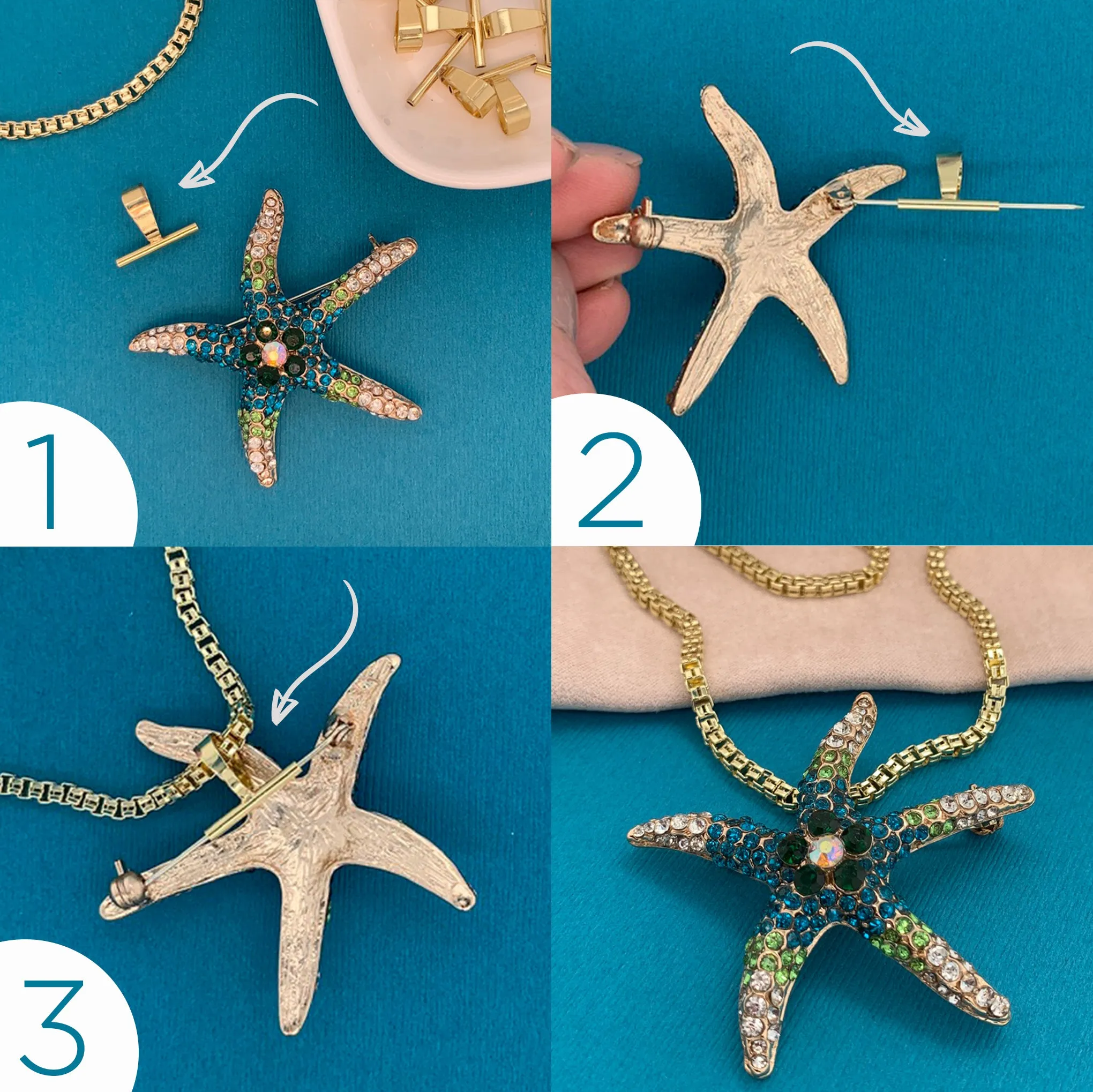 Silver Brooch-to-Pendant Converter 8pc