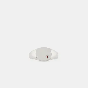 Silver Garnet Birthstone Ring
