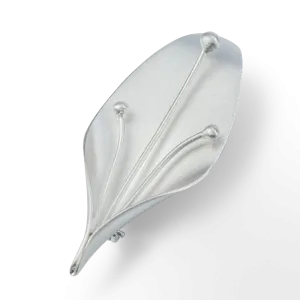 Elegant Silver Leaf Brooch