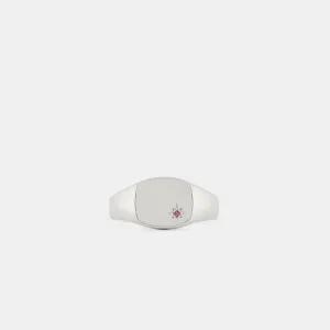 Silver Ruby Birthstone Ring