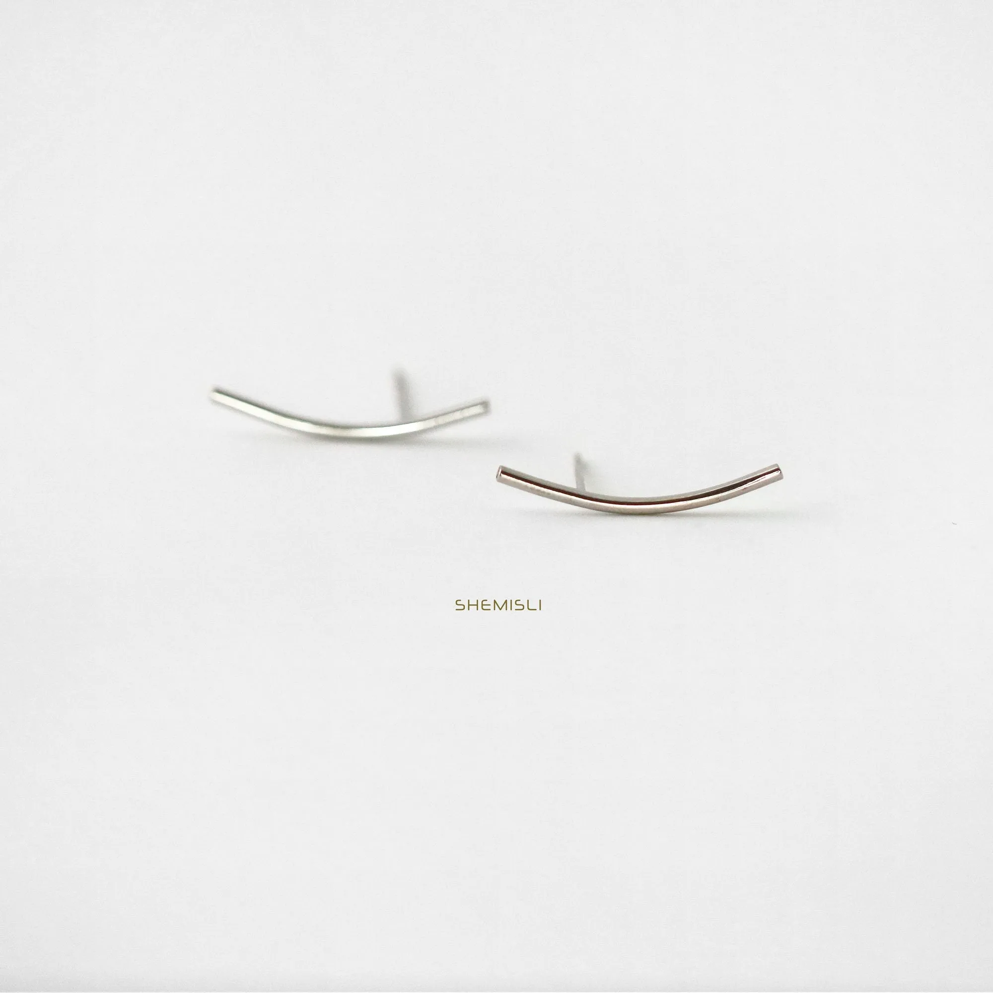 Simple Long Bar Climber Earrings,  Unisex, Gold, Silver SHEMISLI SS084 LR