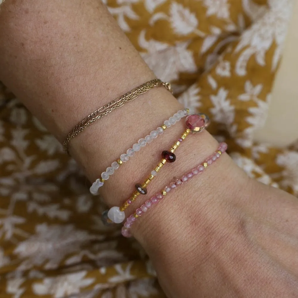 Single Strand Rainbow Magnetic Moonstone Bracelet