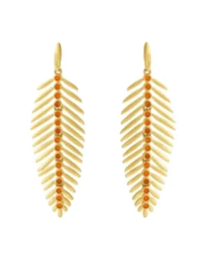 Sol Statement Feather Gemstone Earrings