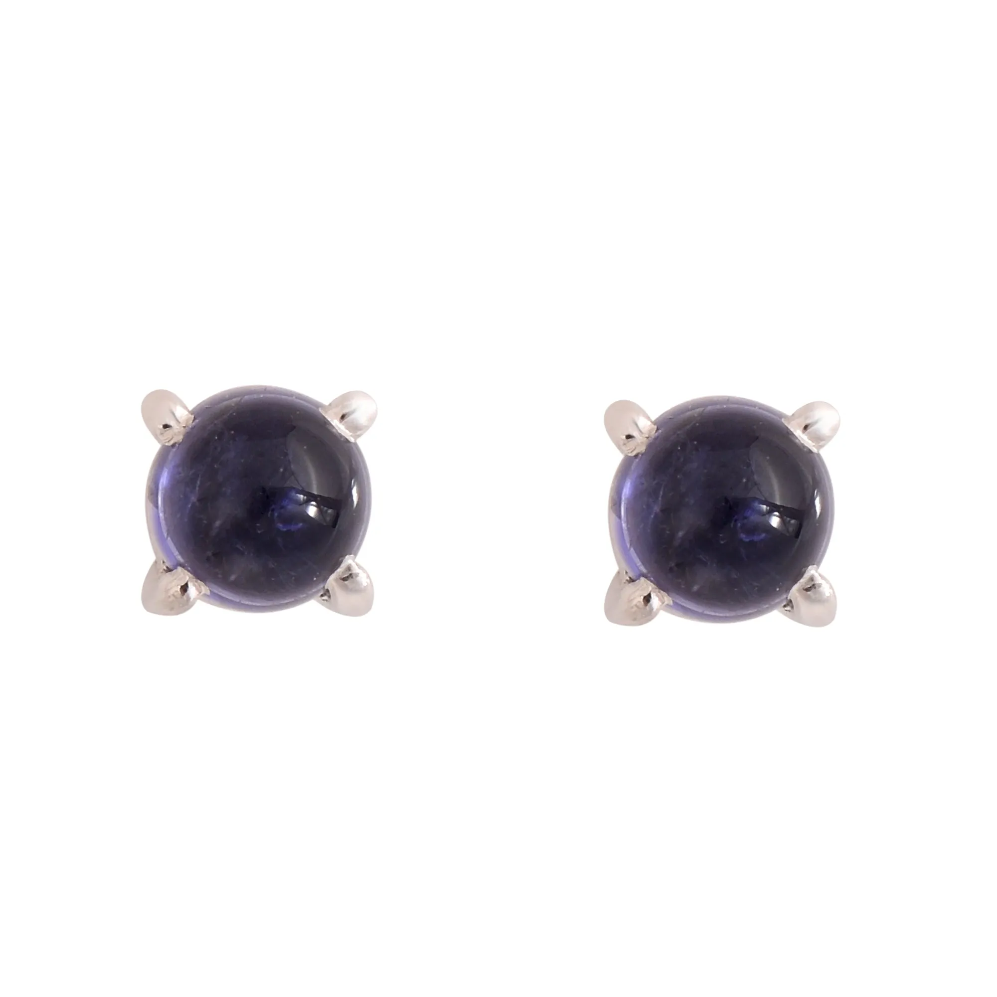 Solitaire Iolite Studs Earrings
