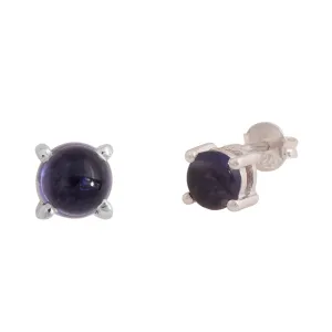 Solitaire Iolite Studs Earrings