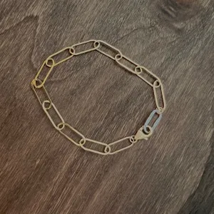 Sovereign Bracelet XXL Gold Chain & Silver Eye - Mixed Metal