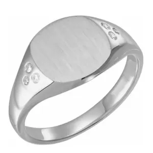 Square Signet Ring with Diamonds