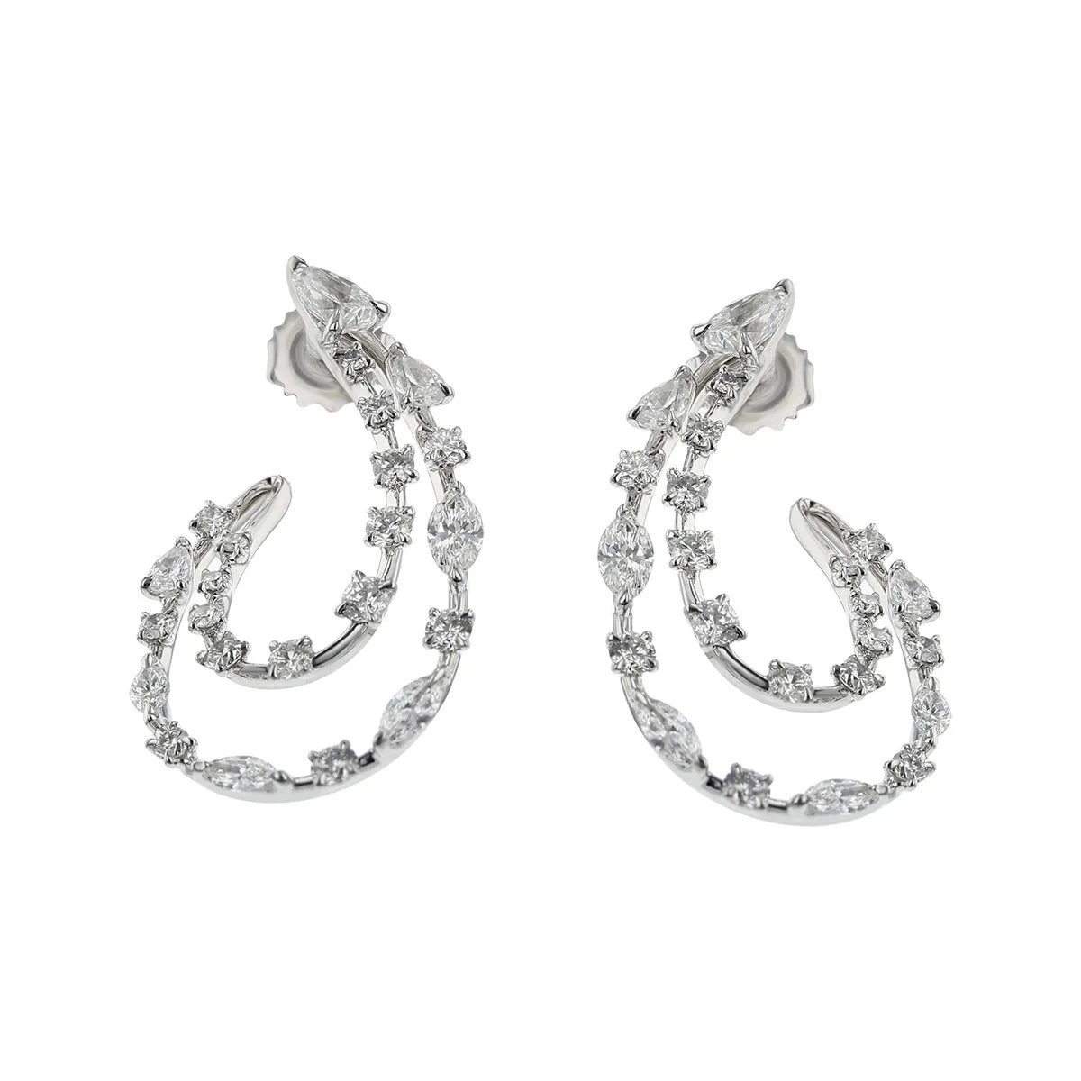 Starry Night Diamond Hoop Earrings
