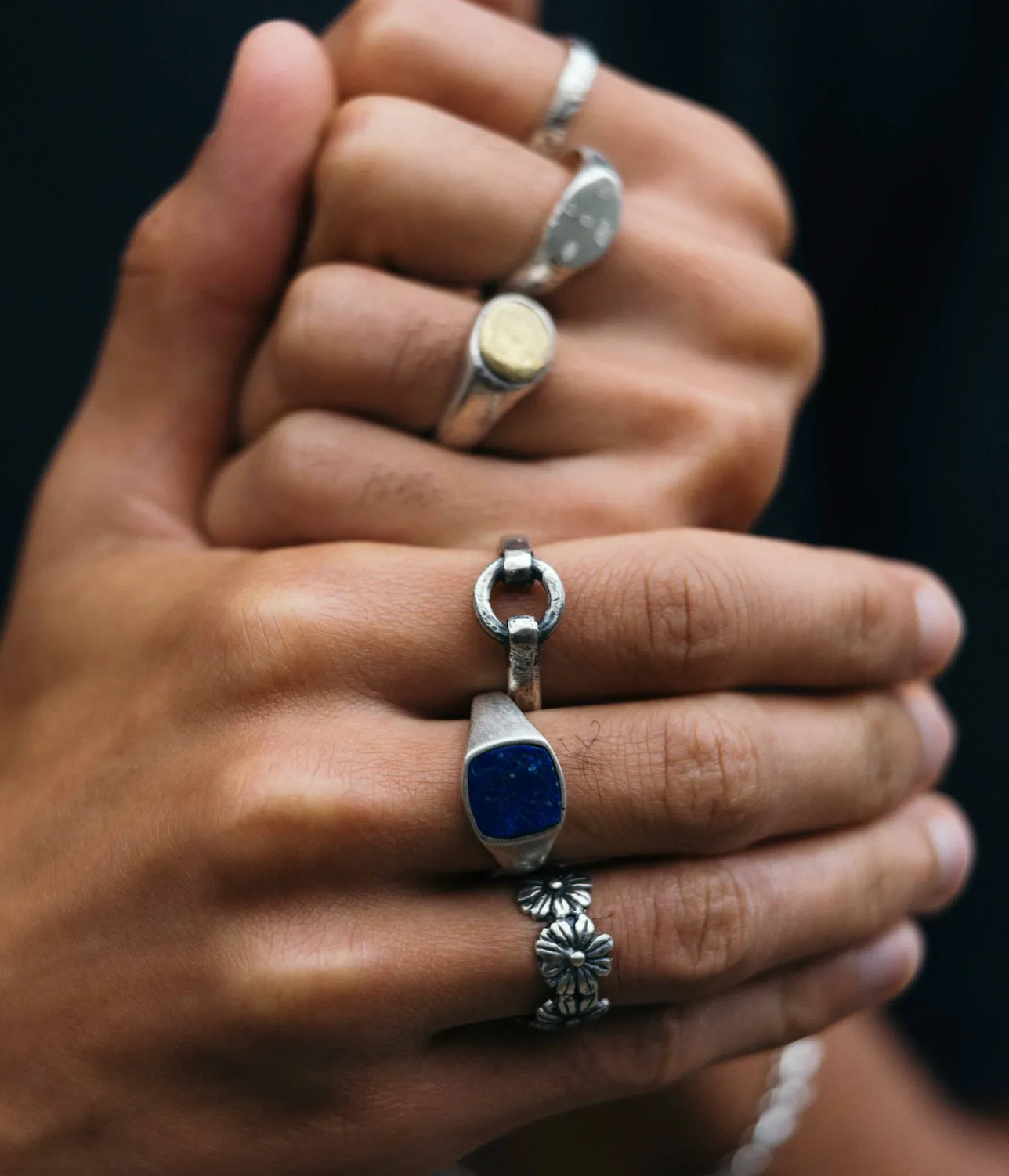 Sterling Silver Round Perforated Signet Ring