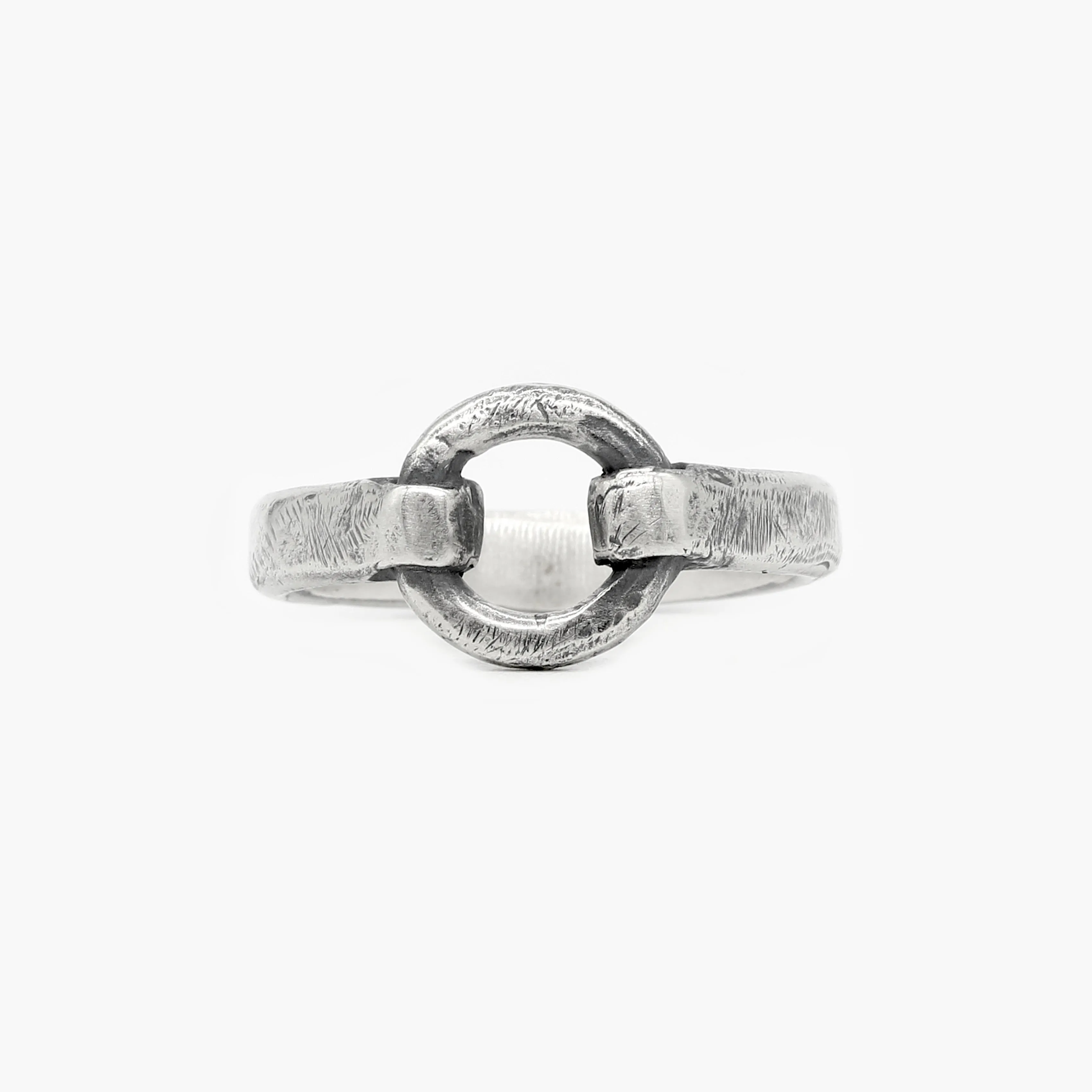 Sterling Silver Round Perforated Signet Ring