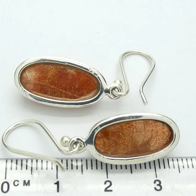 Sunstone Earrings, Oval Cabochon, 925 Silver, g3