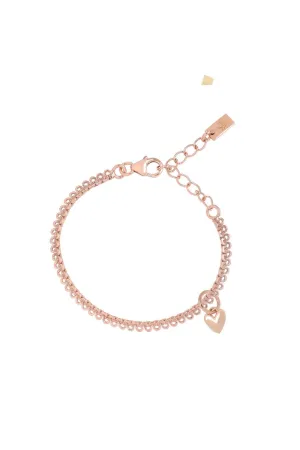 Sweetheart Lace Chain Bracelet -  Rose Gold