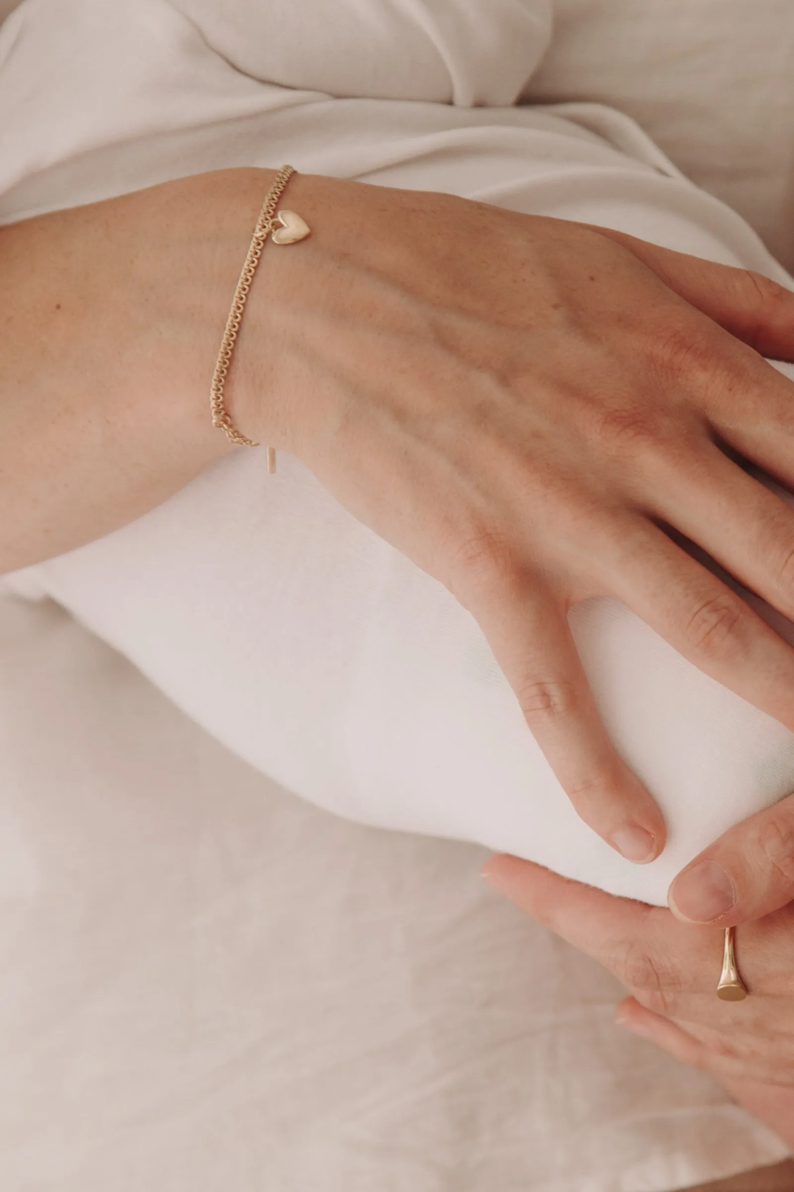 Sweetheart Lace Chain Bracelet -  Rose Gold