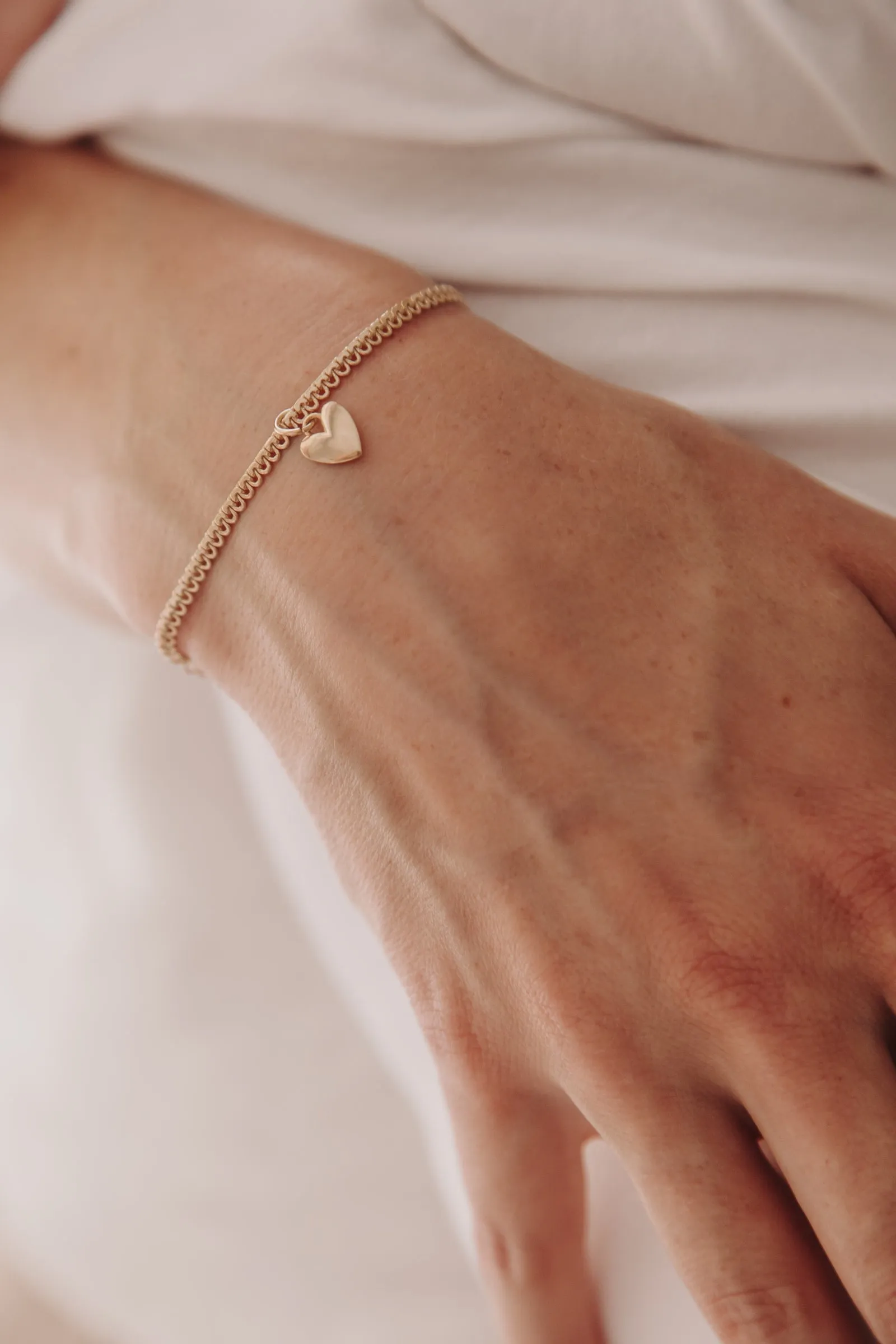 Sweetheart Lace Chain Bracelet -  Rose Gold