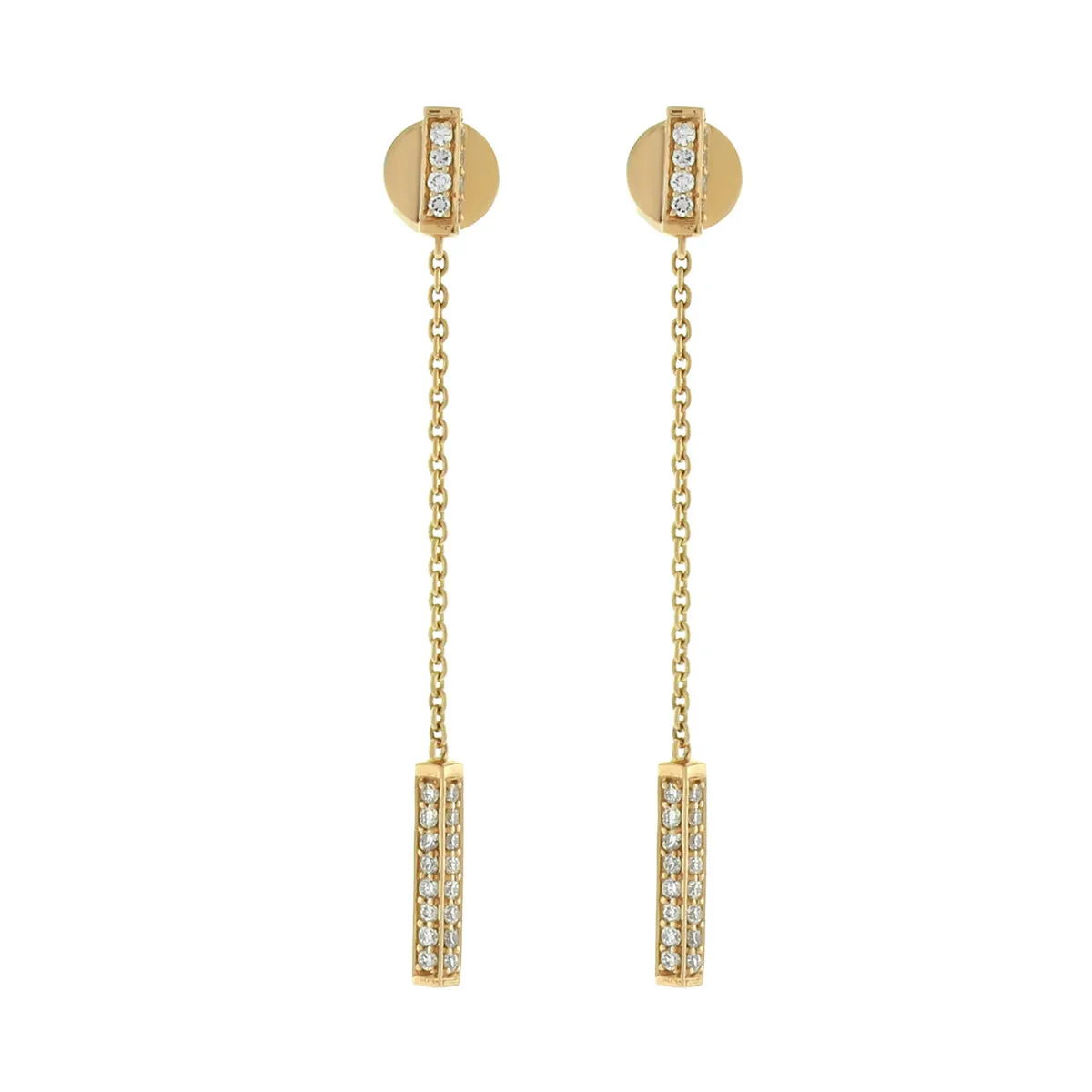 The Barrel Long Earrings with Diamonds
