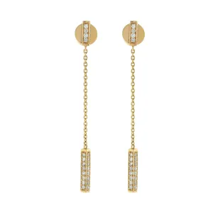 The Barrel Long Earrings with Diamonds