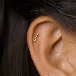 Tiny Arrow Stud Earrings, Unisex, Gold, Silver SHEMISLI SS697 Butterfly End, SS698 Screw Ball End (Type A)