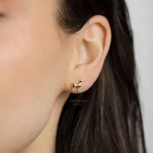 Tiny Llama Stud Earrings, Lama alpaca Jewelry, Unisex, Gold, Silver SHEMISLI - SS252  Butterfly End, SS493 Screw Ball End (Type A) LR
