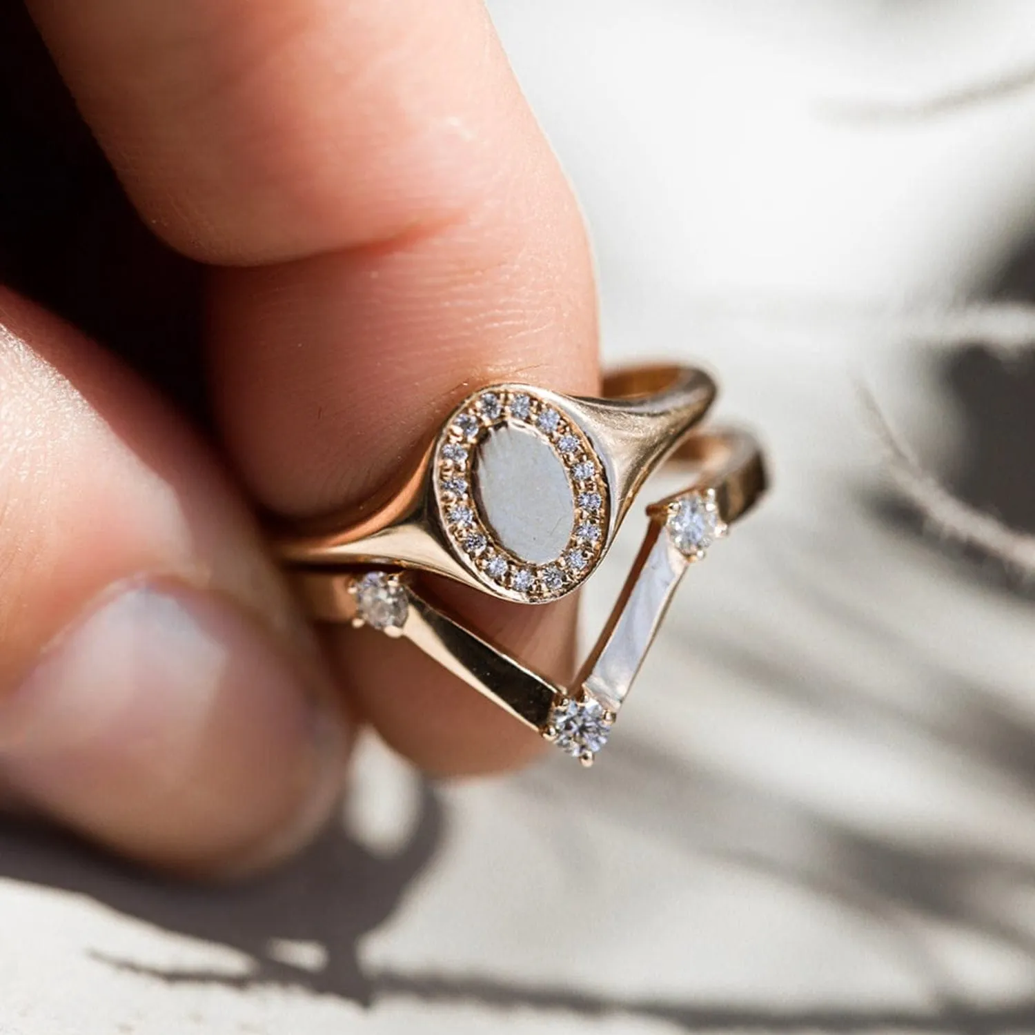 Trace Namesake Diamond Signet