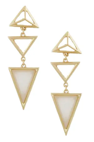 Triangle Droplet Earrings (Opal)