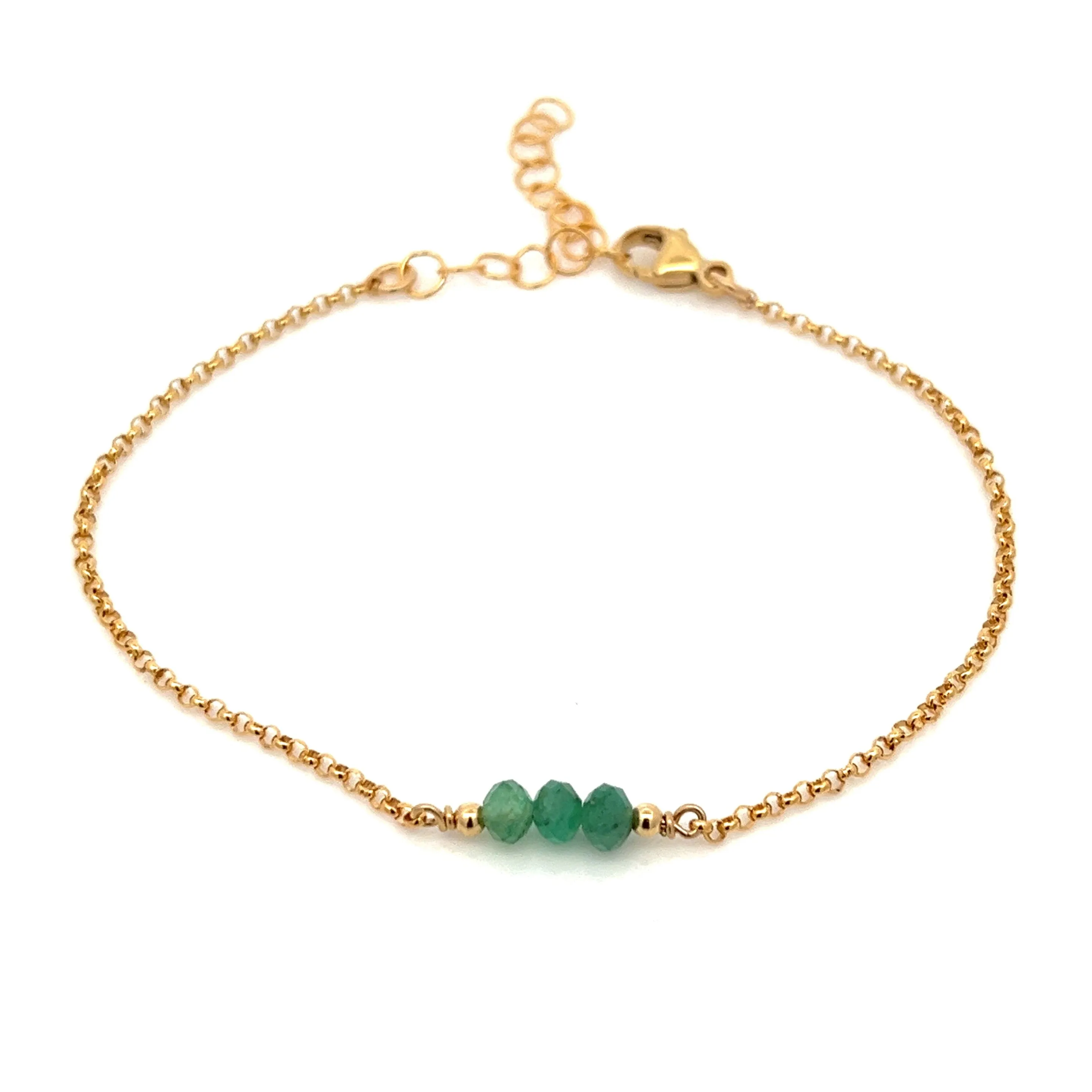 triple baby emerald bracelet