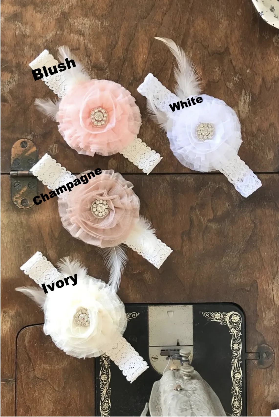Tulle and Feather Headband