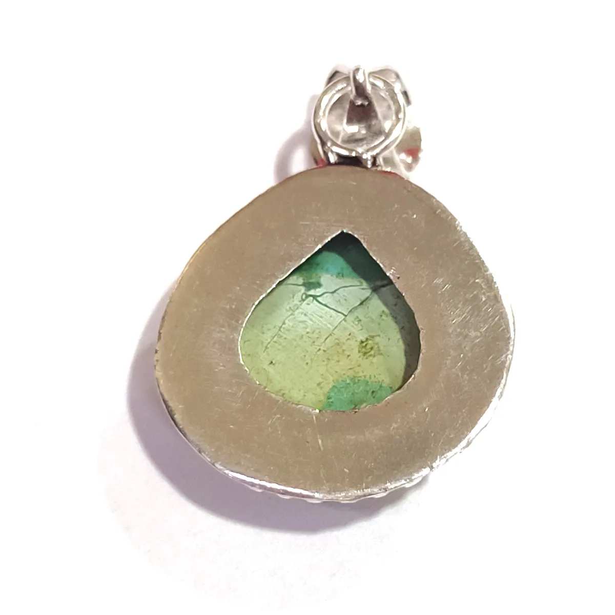 Turquoise / Firoza White Metal Pendant Men & Women Pendant For Reiki Healing